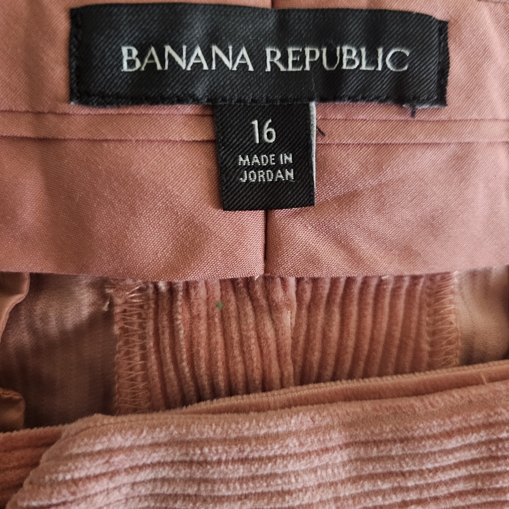 Banana Republic Salmon Pink.Corduroy Cropped Trousers. NWOT. Size 16 - Picture 4 of 4